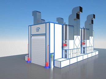Окрасочно-сушильная камера проходного типа SPK-18.5.5  для металлоконструкций